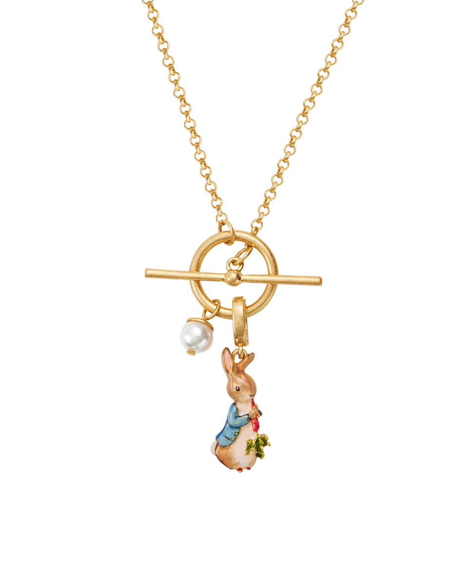 fable-england-peter-rabbit-halskette-gold-emaille-perle-hase image 1