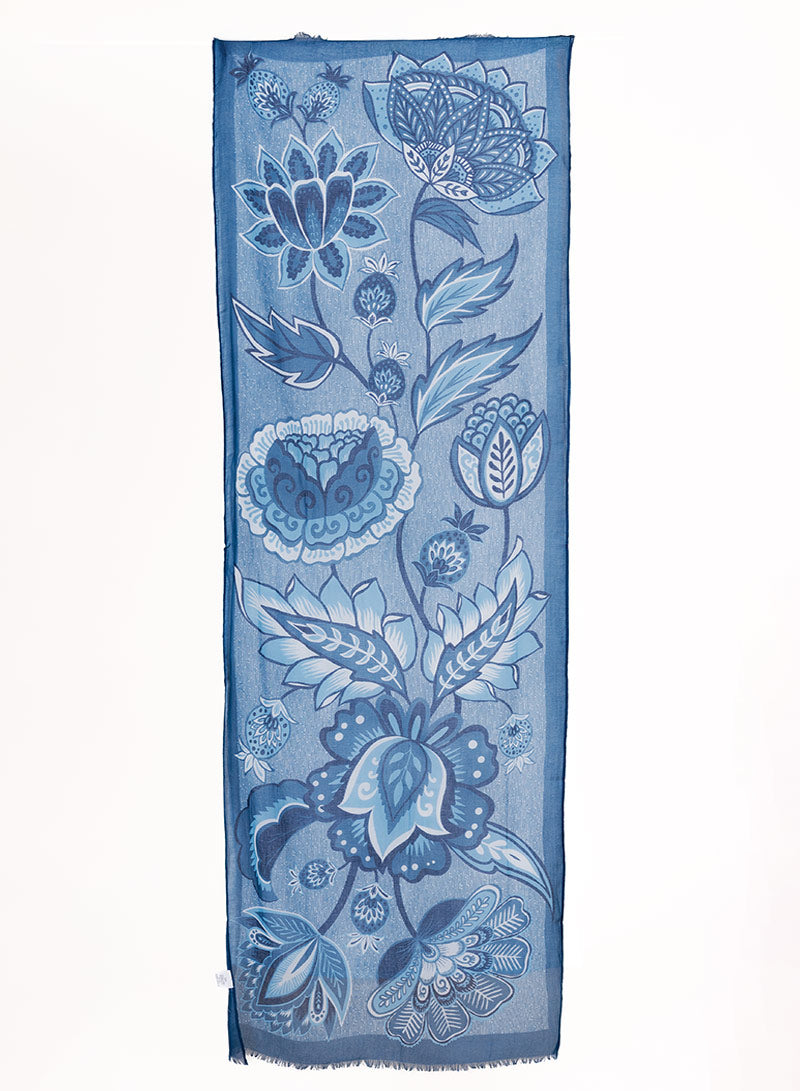 djian-dala-schal-baumwolle-blau-floral-kba-vegan image 2