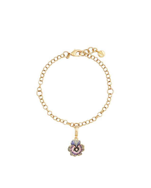 fable-england-jewellery-pansy-pearl-charm-armband-gold-2 image 1