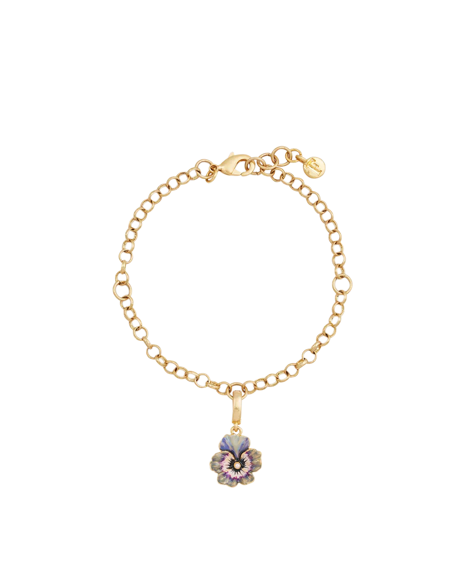 fable-england-jewellery-pansy-pearl-charm-armband-gold-2 image 1