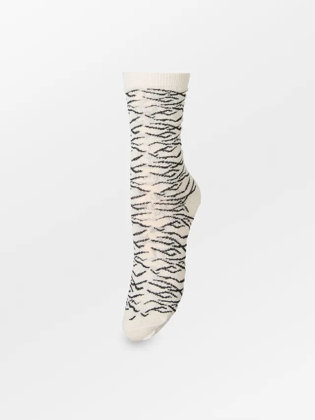 becks-ndergaard-zelora-glitter-socken-zebra-silver-birch image 1