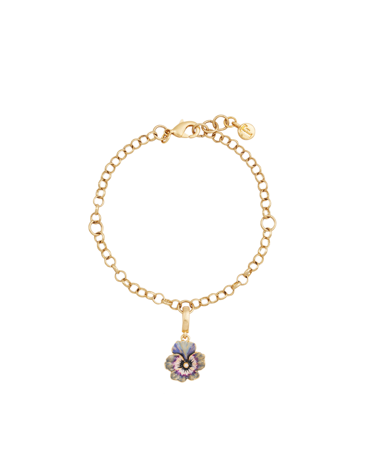 fable-england-jewellery-pansy-pearl-charm-armband-gold-2 image 1