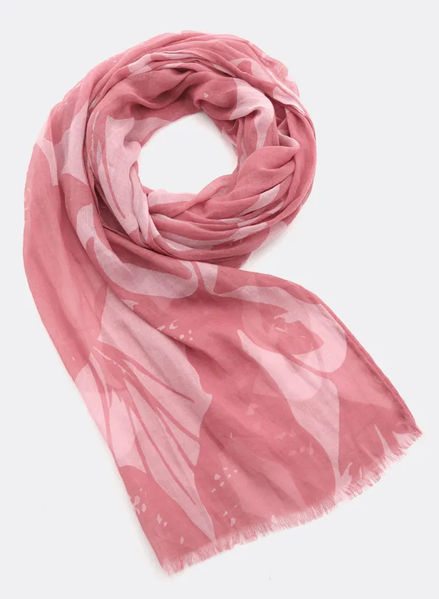 djian-fay-schal-aus-baumwolle-floral-rosa-70x190-cm image 1