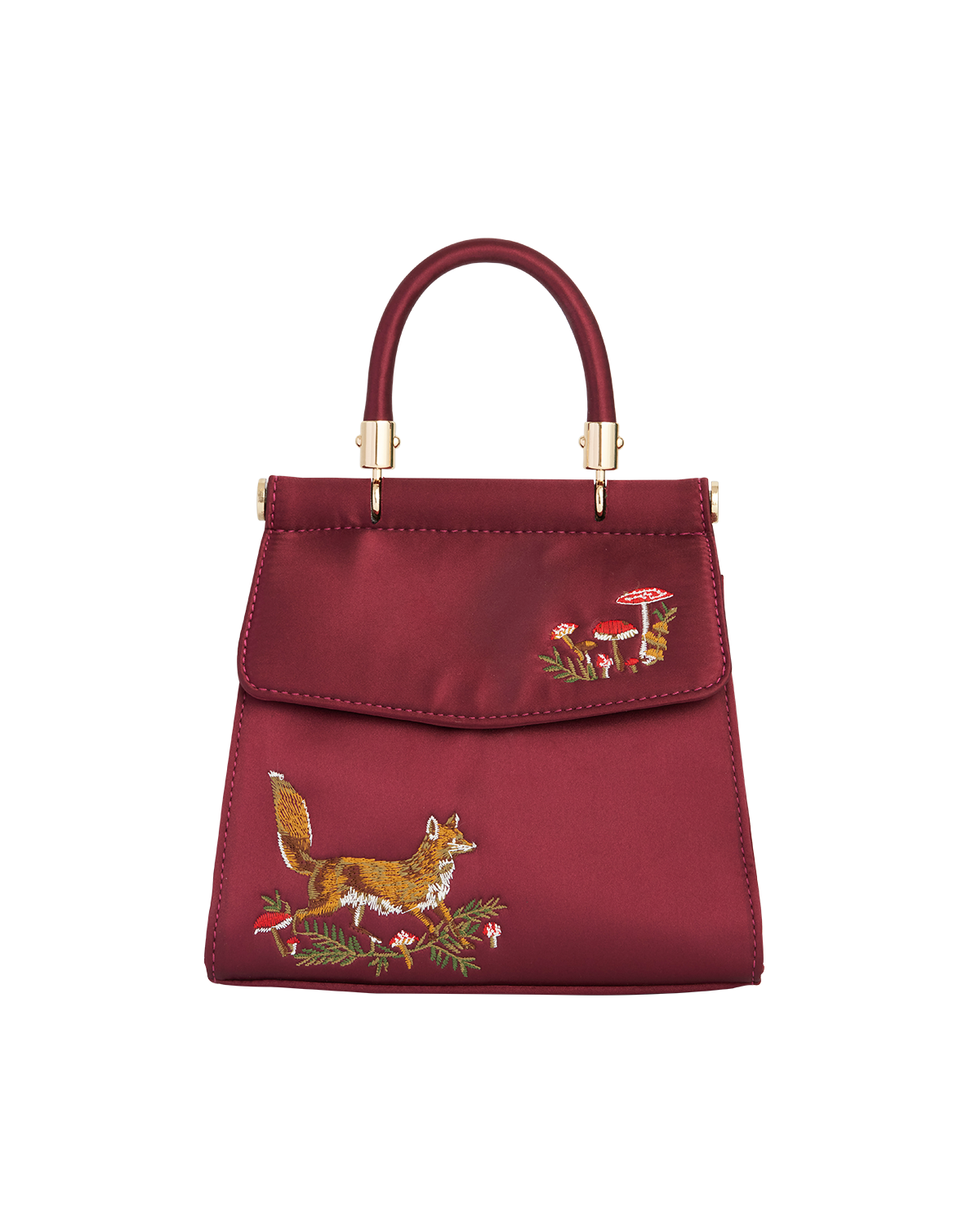 fable-england-fox-mushroom-tote-bordeaux-satin-bestickt image 1